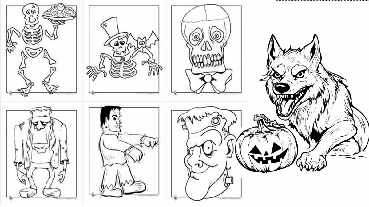 10 dibujos de Halloween de monstruos para colorear