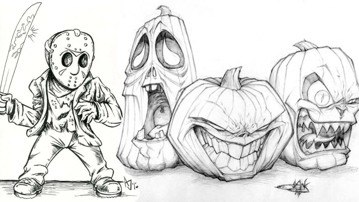 10 dibujos de Halloween de terror a lápiz