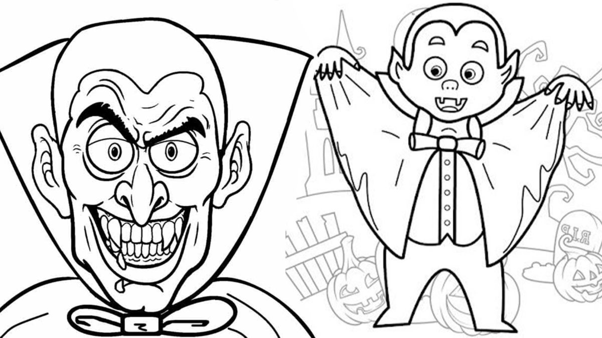 10 dibujos de Halloween de vampiros para colorear