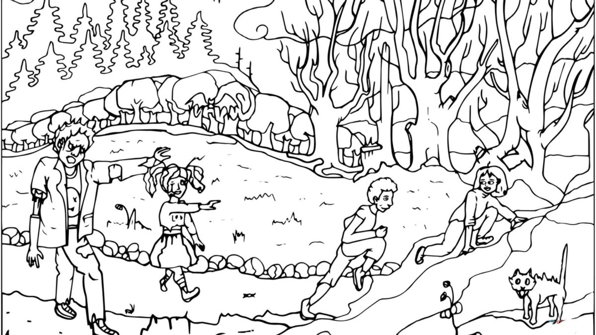 10 dibujos de Halloween de zombies para colorear
