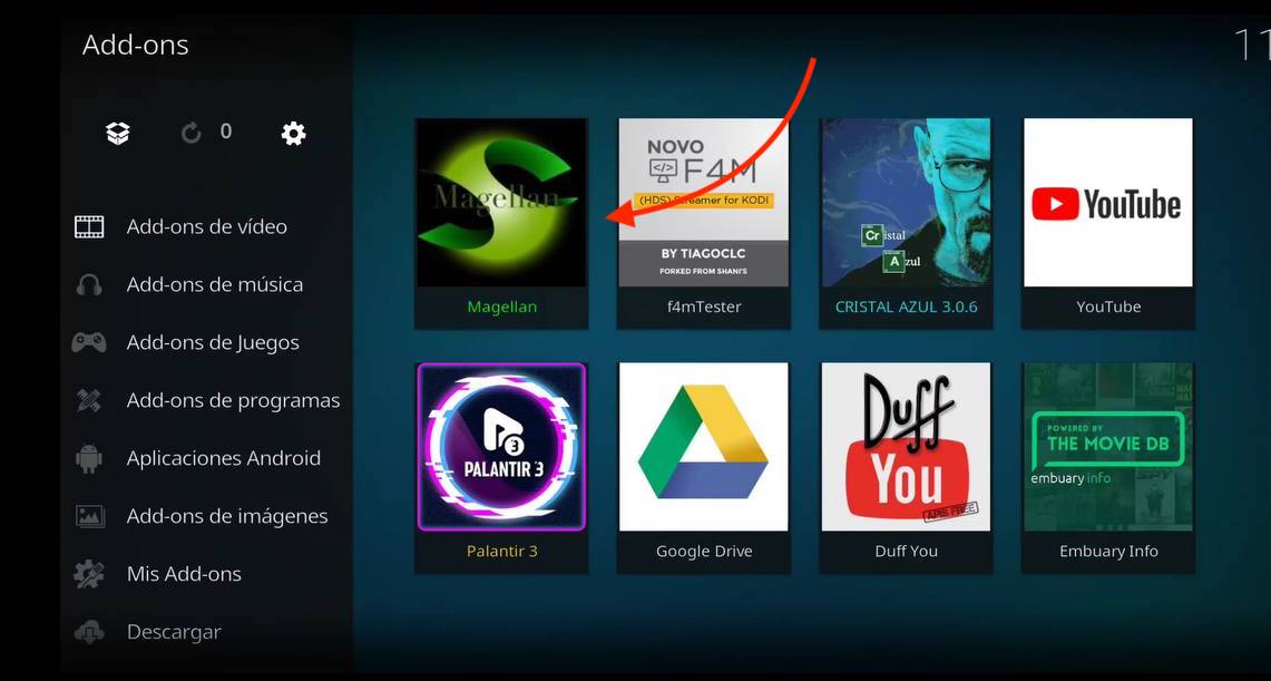 instalar magellan kodi 1