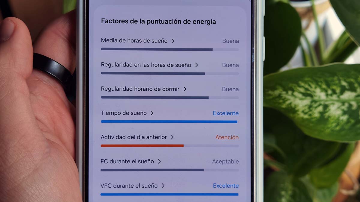 Factores que mide el Samsung Galaxy Ring