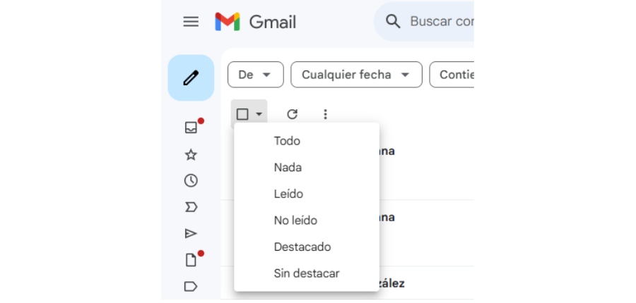 categorias gmail barra de busqueda