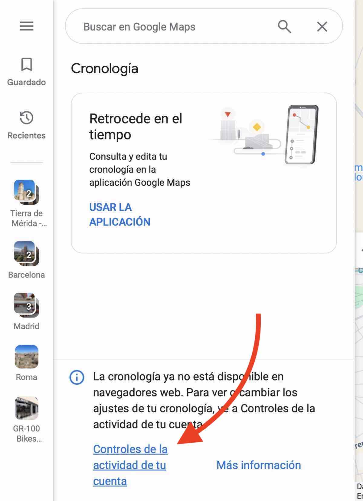 Cómo desactivar 'Tu cronología' en Google Maps: guía paso a paso 6 Screenshot