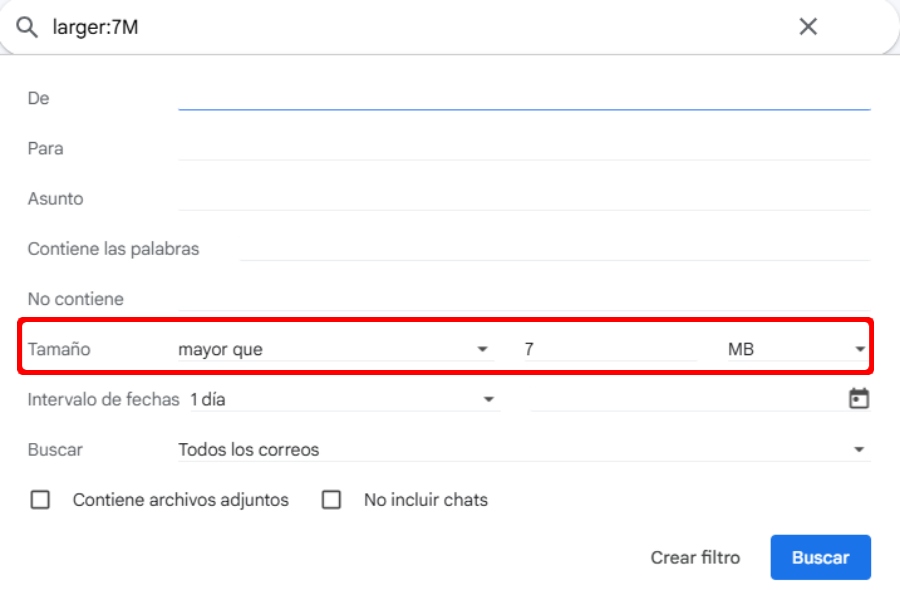 eliminar correos con archivos adjuntos gmail