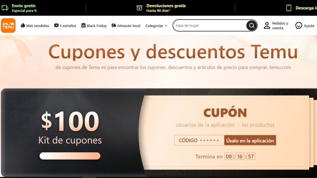 Los mejores canales de Telegram y páginas web con cupones y descuentos de Temu para tus compras de Navidad 5 Mejores páginas web con cupones y descuentos de Temu para tus compras de Navidad - Temu