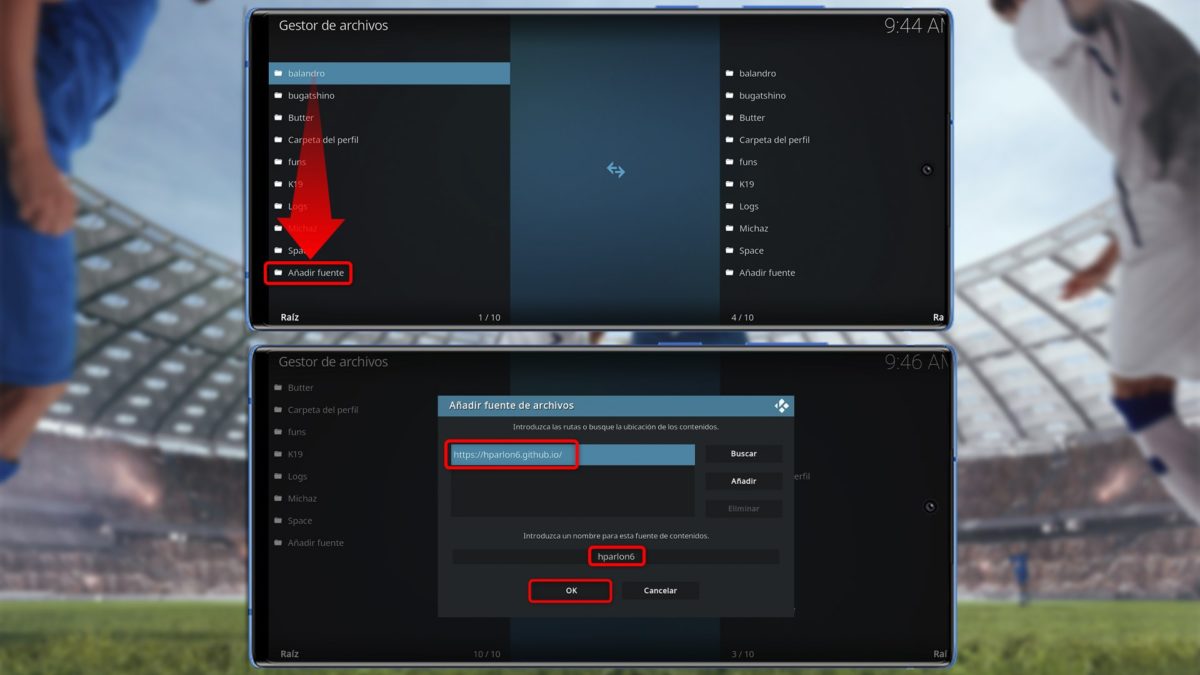 Cómo instalar el addon Acestream Channels en Kodi para ver fútbol y otros deportes 4 Añade la fuente
