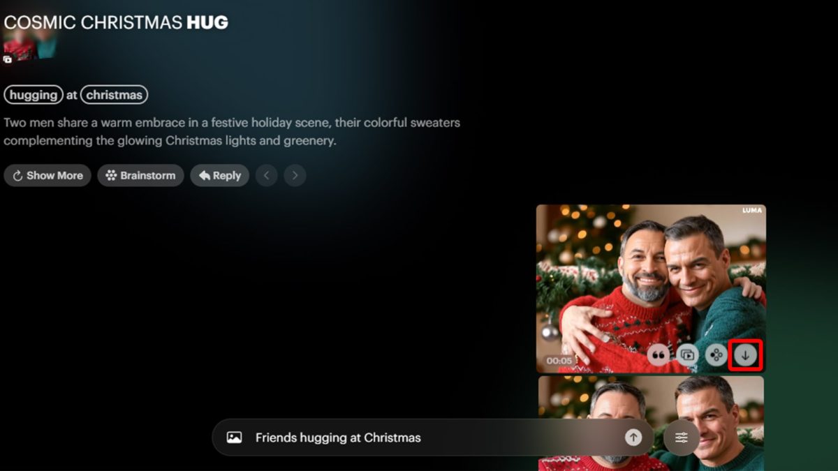 Cómo crear y compartir vídeos de Navidad con políticos usando la IA 4 Toca el botón de descarga y compártelo con tus amigos