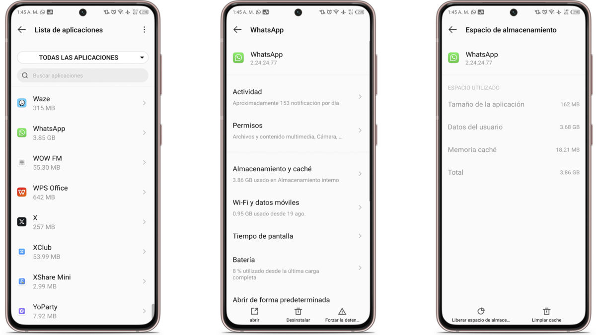La copia de seguridad de WhatsApp se queda en el 99%: por qué sucede y cuál es la solución 4 La copia de seguridad de WhatsApp se queda en el 99% - Borra la caché