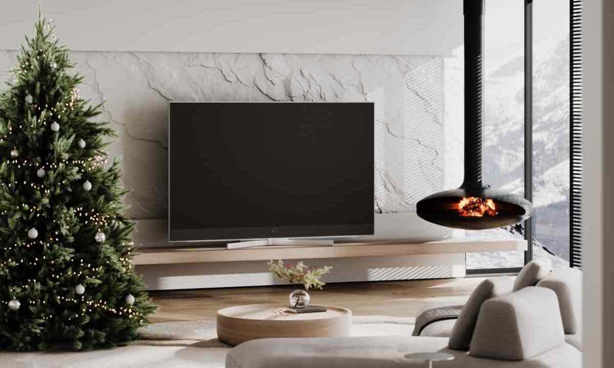Loewe Stellar, un televisor de diseño particular y peana de granito ahora disponible en 77 y 83 pulgadas 4 Loewe_stellar_83_lifestyle_Christmas