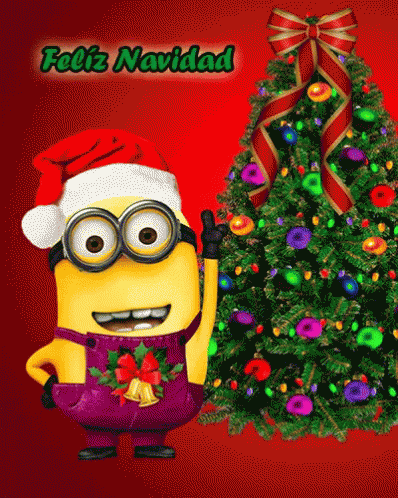 40 GIF y memes de felicitaciones de Navidad para WhatsApp 4 minion-greeting-feliz-navidad-animation-vkklq5qihhvocd05