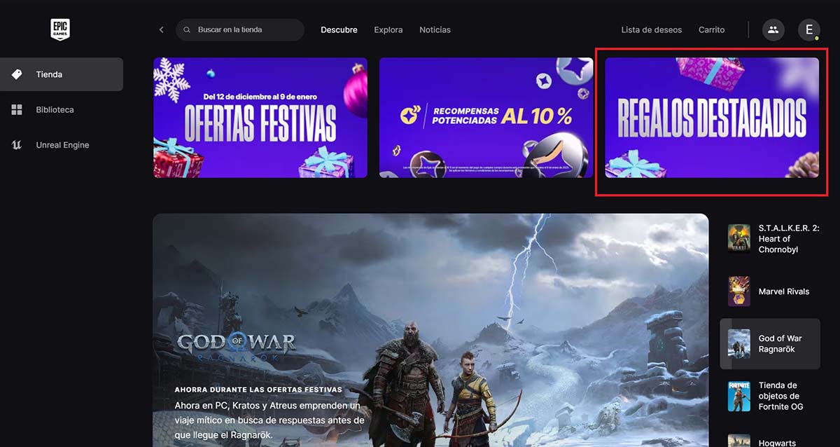 regalos destacados epic games