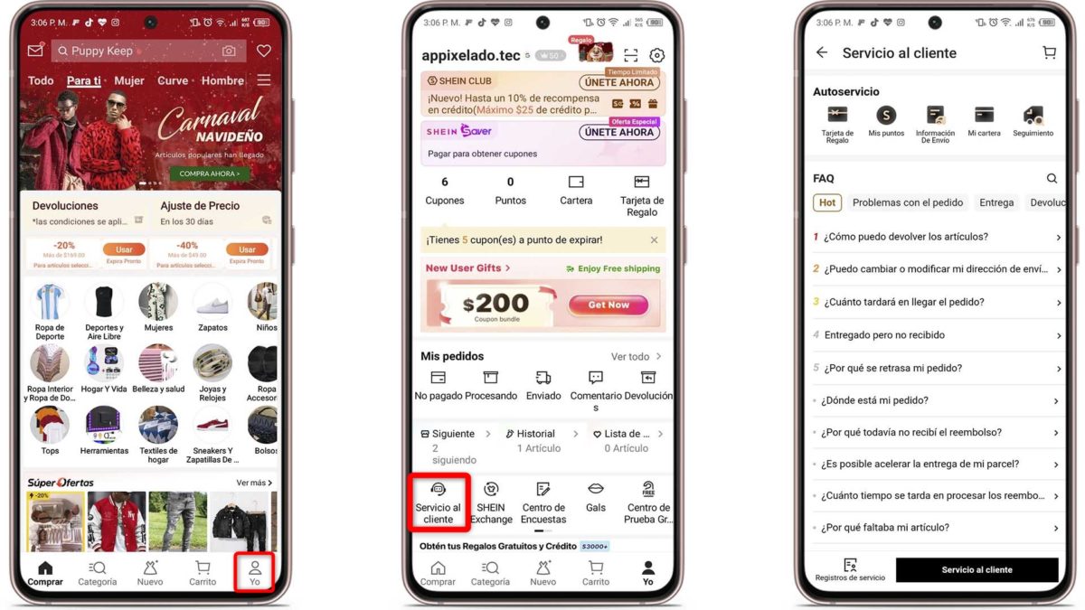 Qué hacer si no llega mi pedido de Shein, Temu o Amazon antes de Navidad 4 Qué hacer si no llega mi pedido de Shein, Temu o Amazon antes de Navidad - Contacta con el servicio de atención al cliente