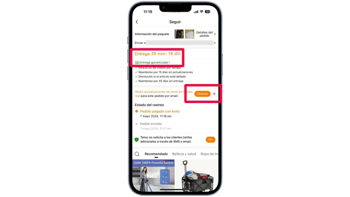 Qué hacer si no llega mi pedido de Shein, Temu o Amazon antes de Navidad 2 Qué hacer si no llega mi pedido de Shein, Temu o Amazon antes de Navidad - Verifica los plazos de entrega