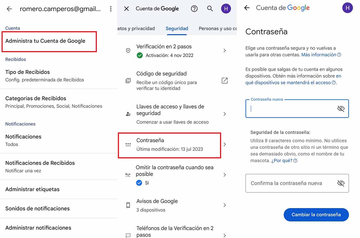 contraseña gmail app