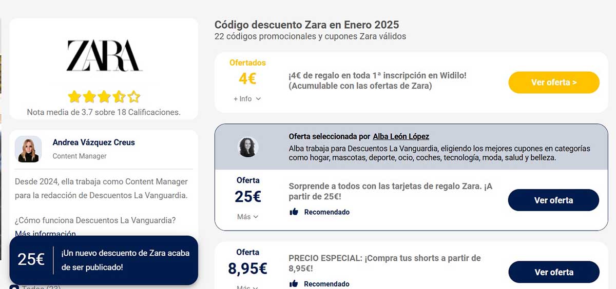 descuentos zara vanguardia
