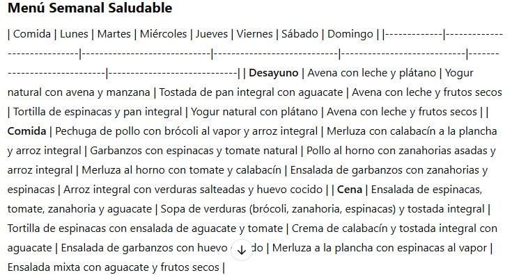 mercaGPT: cómo crear una lista de la compra saludable de Mercadona con ChatGPT 3 menu