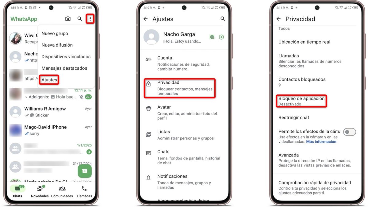 Estos son los 9 ajustes secretos más útiles de WhatsApp en 2025 5 Ajustes secretos más útiles de WhatsApp - Protege tu WhatsApp con huella o Face ID