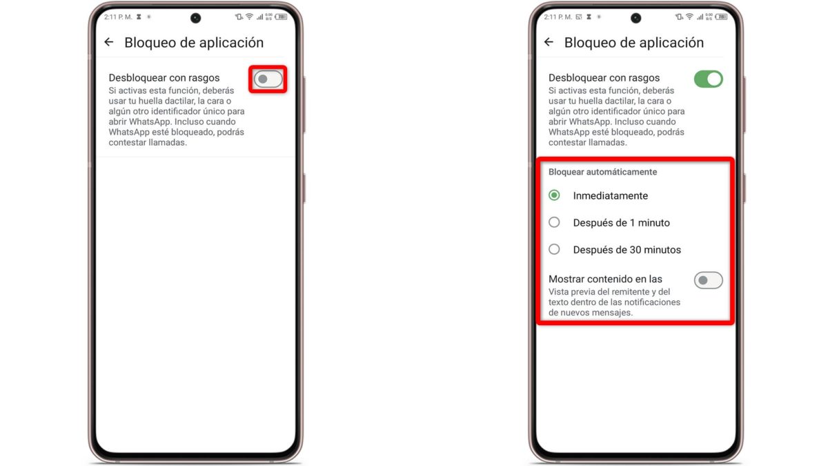 Estos son los 9 ajustes secretos más útiles de WhatsApp en 2025 6 Elige el tiempo de bloqueo