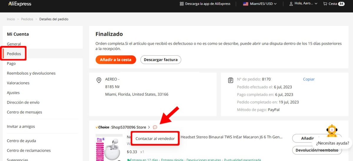 abrir disputa en aliexpress