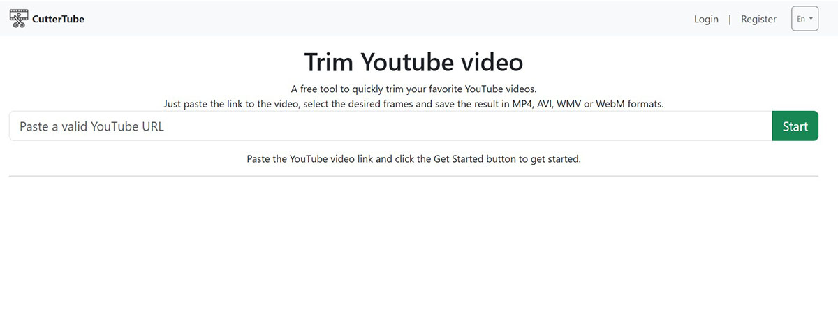 Cómo cortar vídeos de YouTube online gratis 2 cutter tube