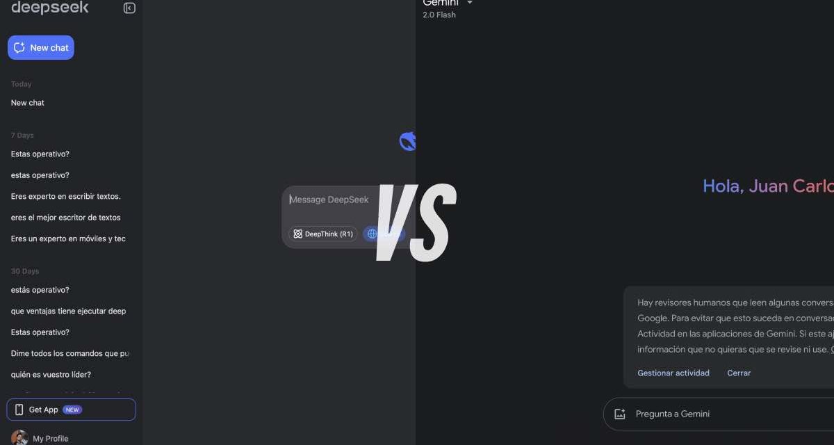 DeepSeek vs Gemini: ¿cuál es la mejor IA para utilizar como asistente?
