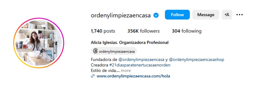 orden y limpieza en casa cuentas y perfiles de instagram