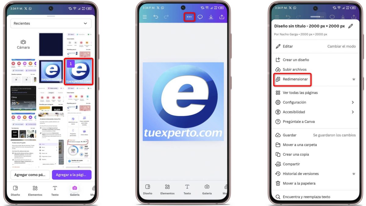 Usa la función Redimensión mágica de Canva PRO