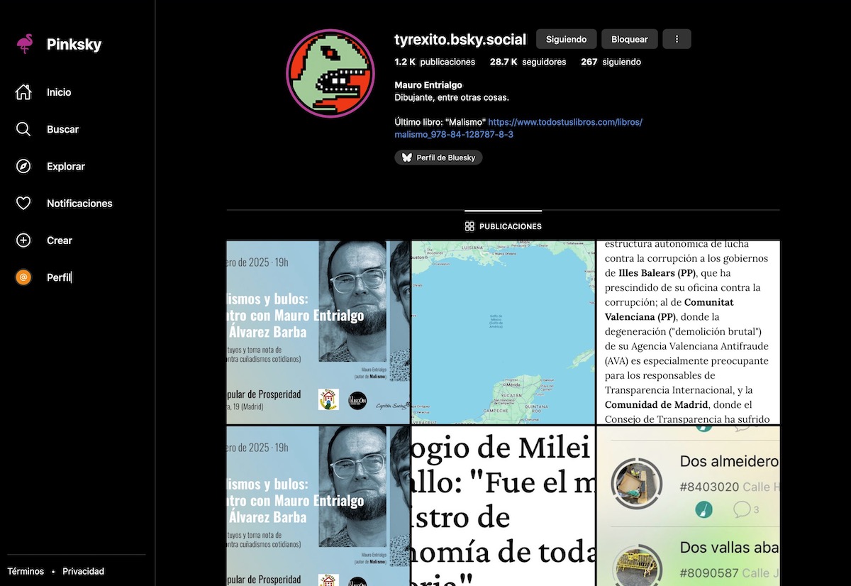 Así funciona Pinksky, la nueva red social abierta de Bluesky como alternativa a Instagram 7 Screenshot