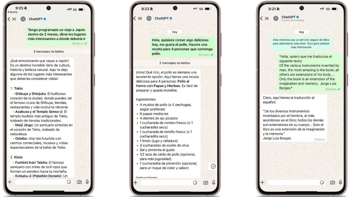Cómo integrar ChatGPT en WhatsApp en español para usarlo como asistente 3 Esto es todo lo que puedes hacer con ChatGPT en WhatsApp