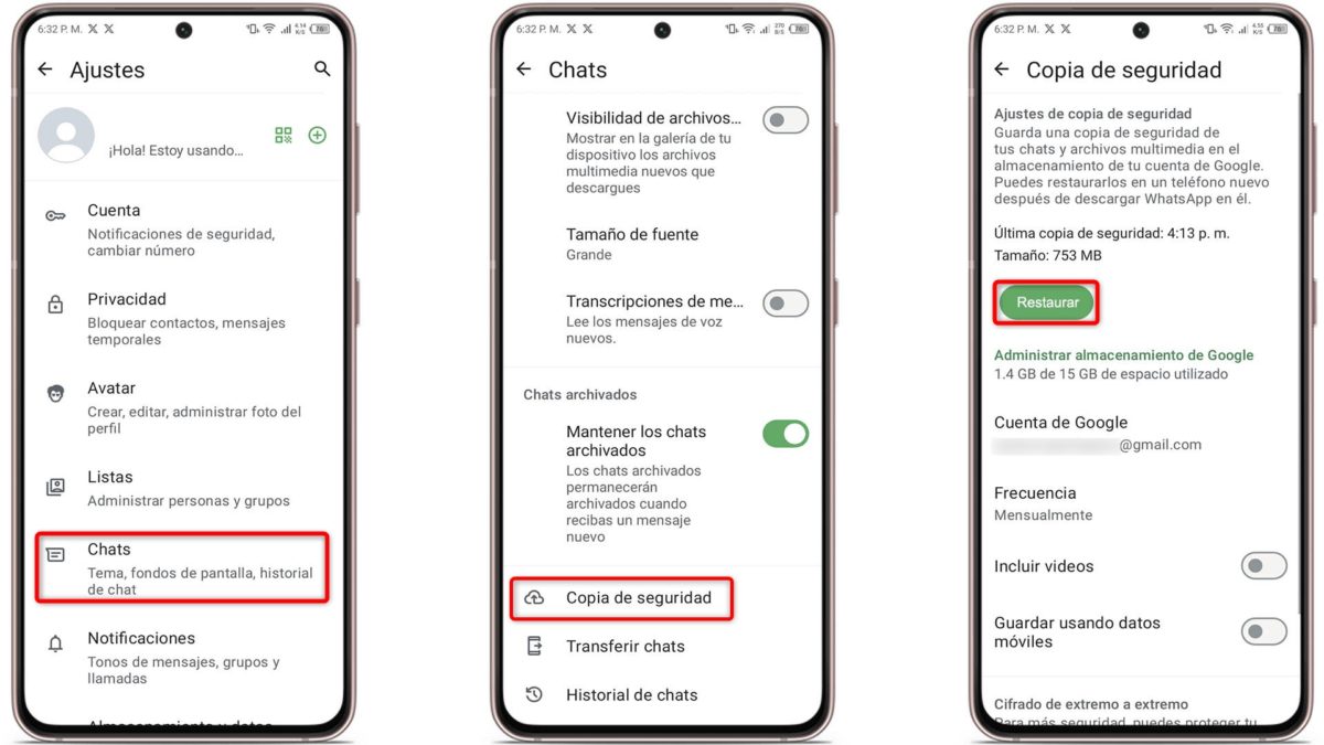 Cómo recuperar mensajes borrados en WhatsApp: ¿es posible? 3 Trucos para recuperar mensajes borrados en WhatsApp - Restaura la copia de seguridad