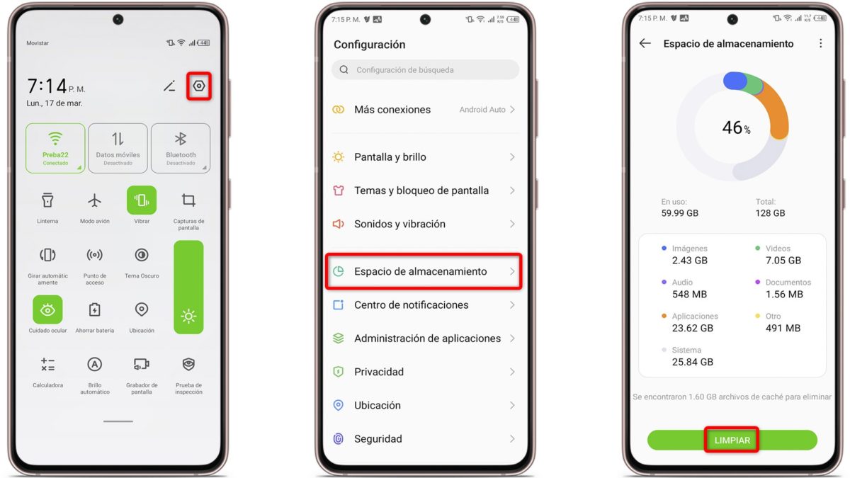 CapCut no me deja exportar mi vídeo: causas y posibles soluciones 2 Capcut no me deja exportar mi vídeo - Libera espacio en tu dispositivo