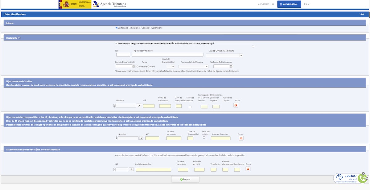Cómo acceder al simulador de la Declaración de la Renta 2024-2025 online 2 Screenshot