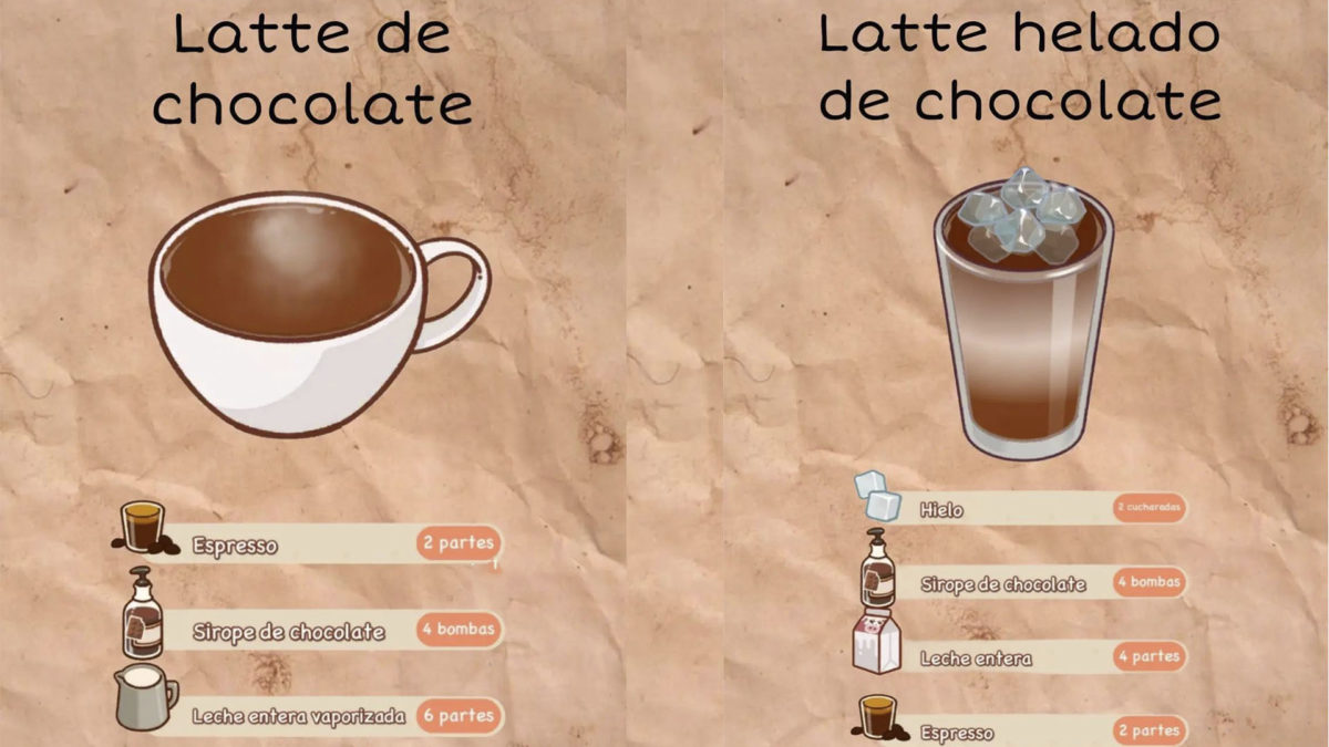 Lista completa y actualizada de recetas de Buen Café, Gran Café 5 Todas las recetas de Buen Café, Gran Café - Lattes de chocolate