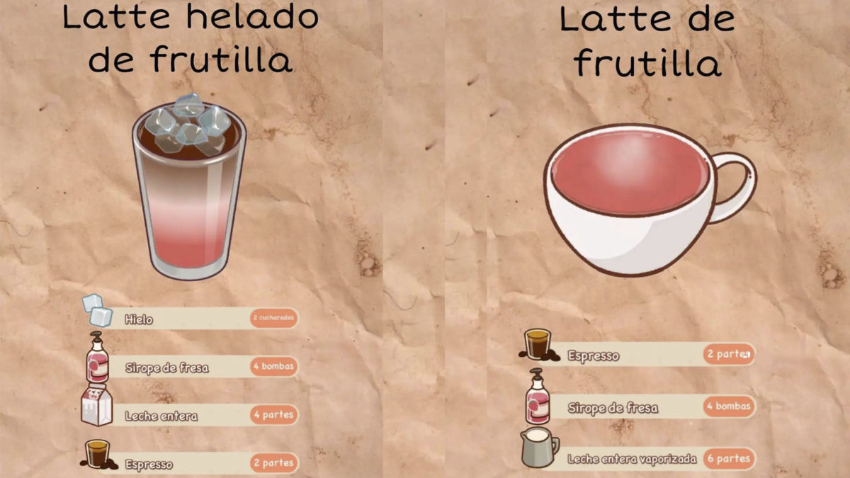 Lista completa y actualizada de recetas de Buen Café, Gran Café 6 Todas las recetas de Buen Café, Gran Café - Lattes de fresa