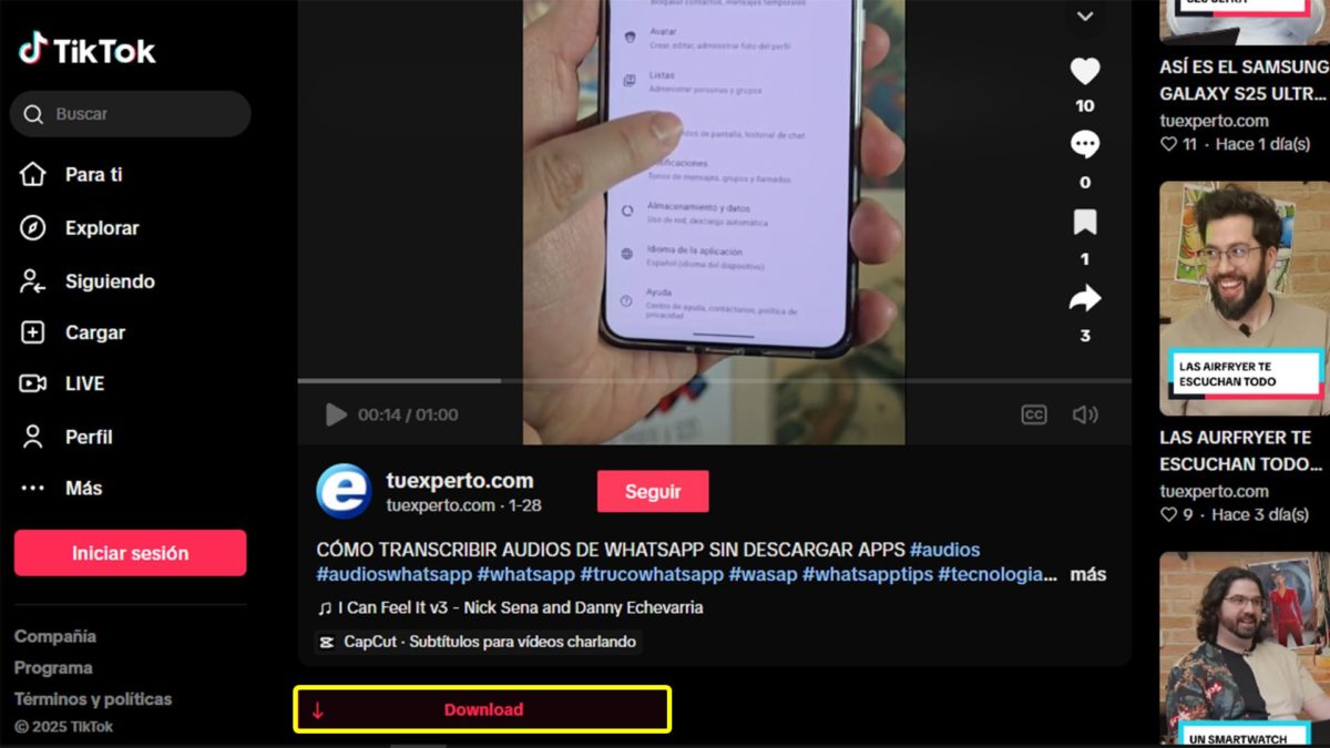 Cómo descargar vídeos de TikTok sin marca de agua: todas las opciones posibles 5 Trucos para descargar vídeos de TikTok sin marca de agua - Extensiones para navegador