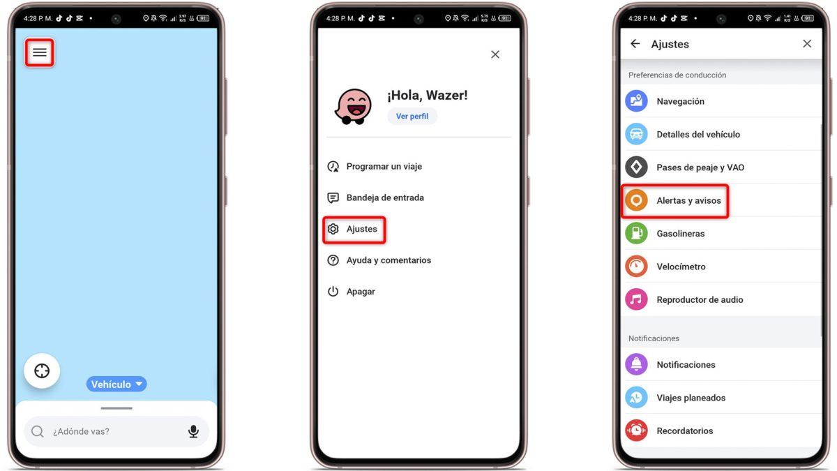 Waze no avisa de los radares en carretera en 2025: causas y cómo solucionarlo 4 Así puedes configurar Waze para avisar de la presencia de un radar