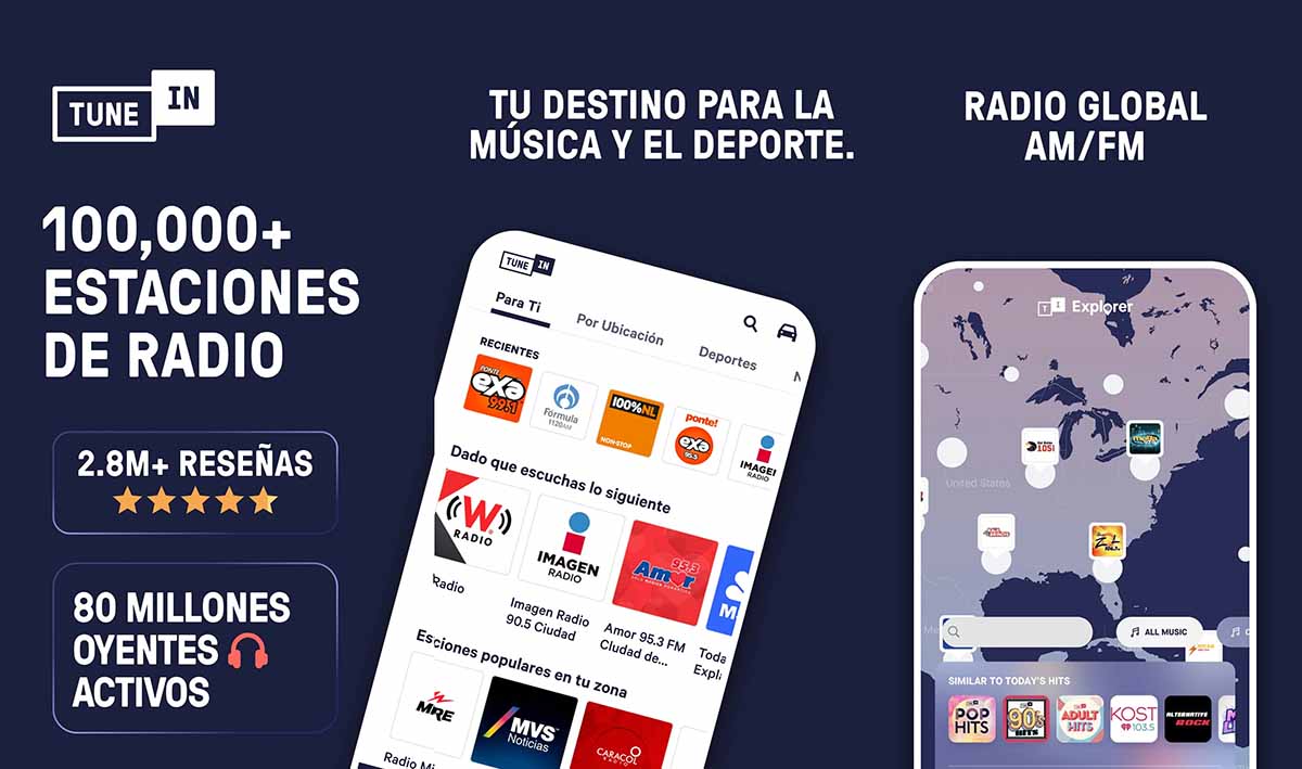 Las 7 mejores apps de radio FM sin Internet gratis para Android 3 tunein
