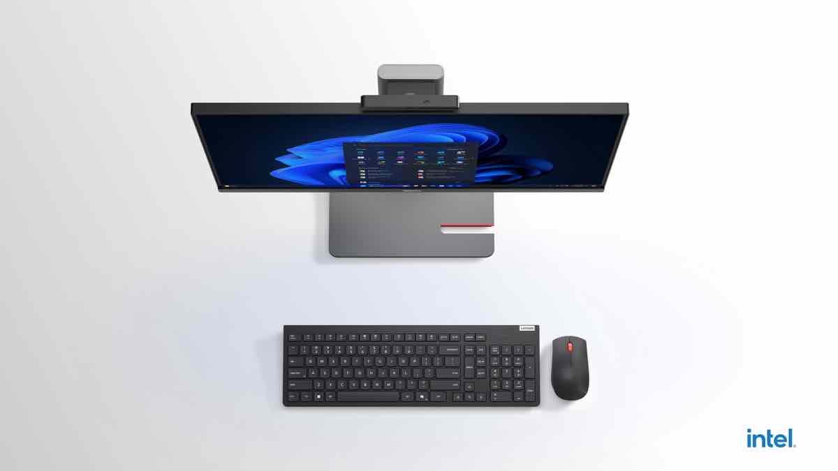 Lenovo ThinkCentre M Series Gen 6, ordenadores de sobremesa compactos para trabajos exigentes 3 01_ThinkCentre_M90a_Pro_6_eclipse_black_birdseye_tour_with_wireless_KBM-2048×2048