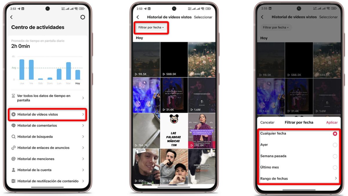 Cómo ver un vídeo anterior que acabo de ver en TikTok 4 Todos los vídeos vistos en los últimos minutos en TikTok