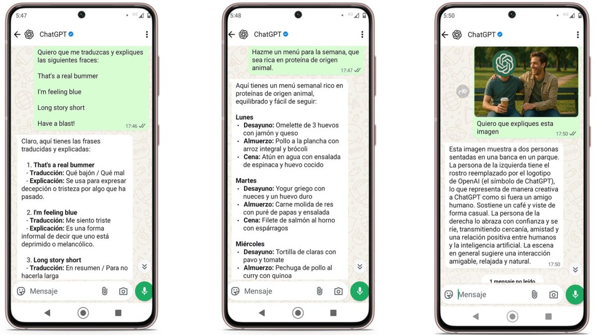 ¿Cuál asistente de IA es mejor tener en WhatsApp: Meta AI o ChatGPT? Esta es mi experiencia 5 Estas son las funciones de ChatGPT en WhatsApp