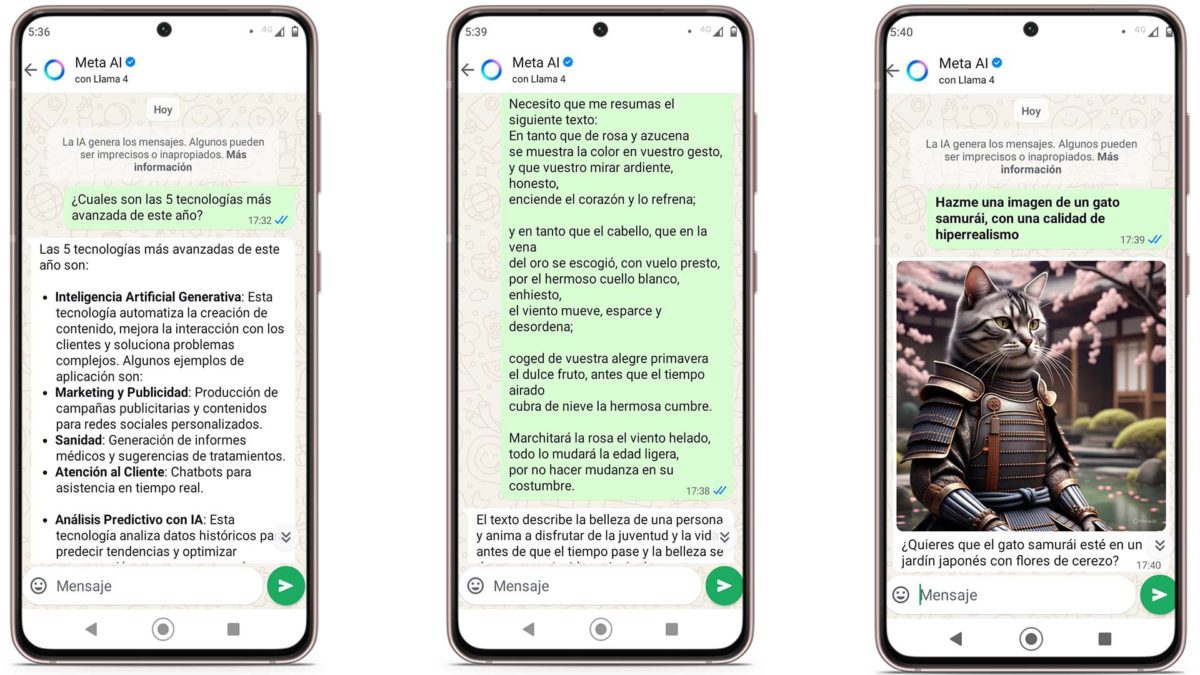 ¿Cuál asistente de IA es mejor tener en WhatsApp: Meta AI o ChatGPT? Esta es mi experiencia 3 Estas son las funciones de META IA