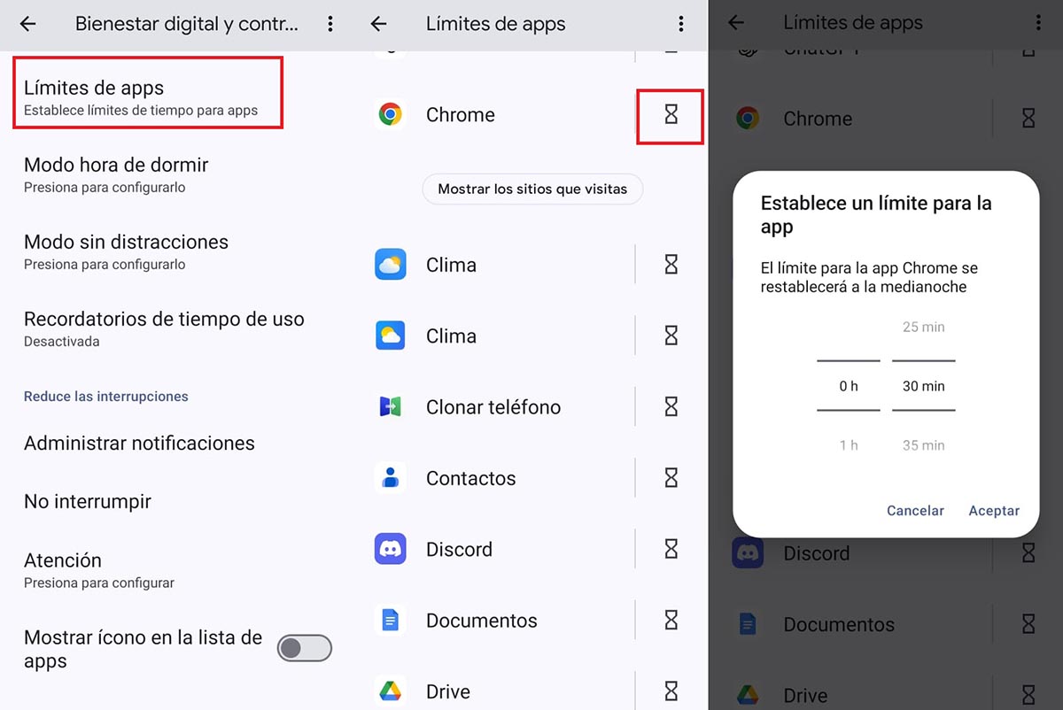 Cómo ver el tiempo de uso de las apps en mi móvil Android 4 limitar apps bienestar digital