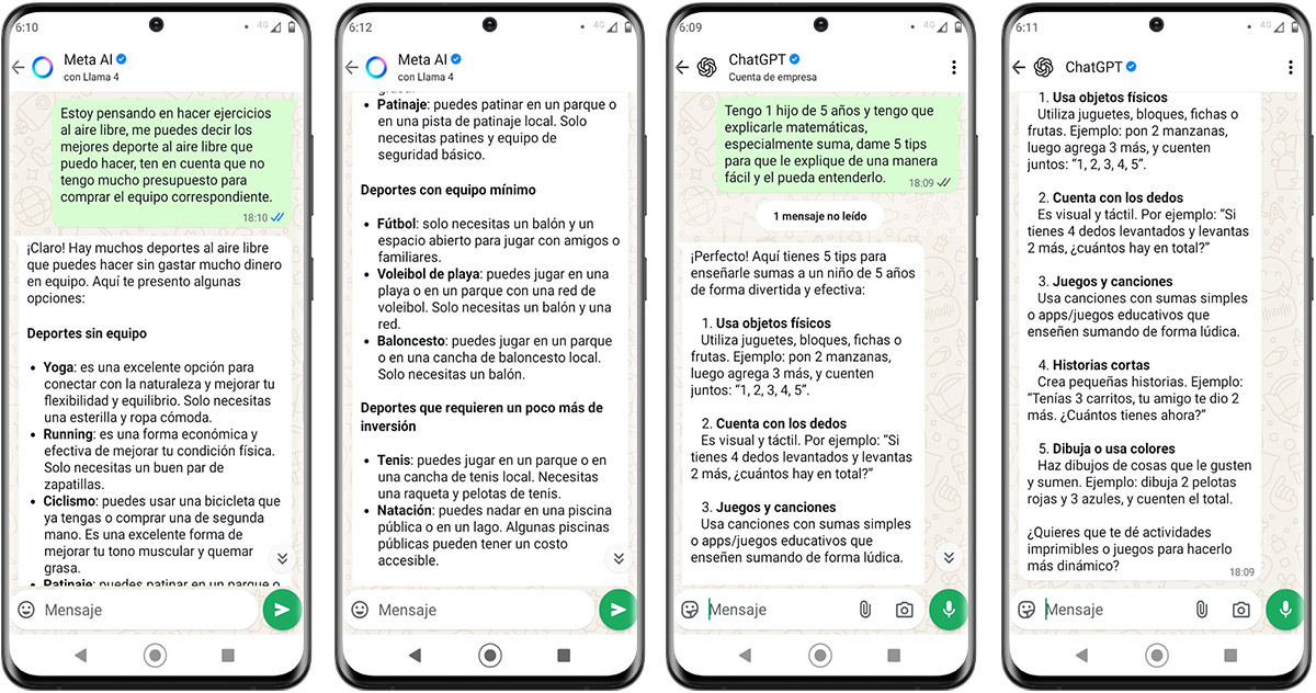 ¿Cuál asistente de IA es mejor tener en WhatsApp: Meta AI o ChatGPT? Esta es mi experiencia 7 Qué asistente de IA es mejor tener en WhatsApp - Precisión y análisis de la información