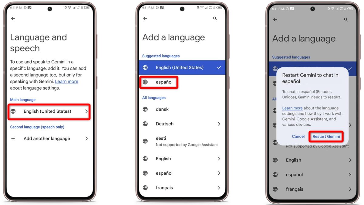 Por qué Gemini me habla en inglés: causas y posibles soluciones 5 Así puedes cambiar el idioma de Google Gemini en el móvil
