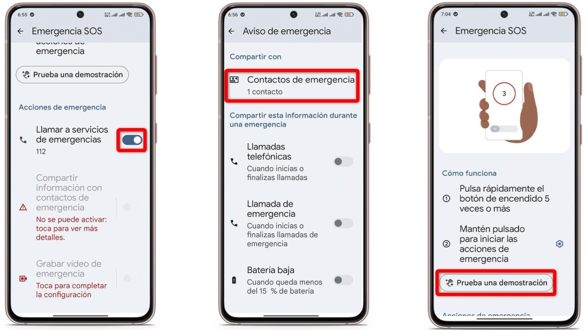 Cómo configurar la llamada automática al 112 en Android - 2