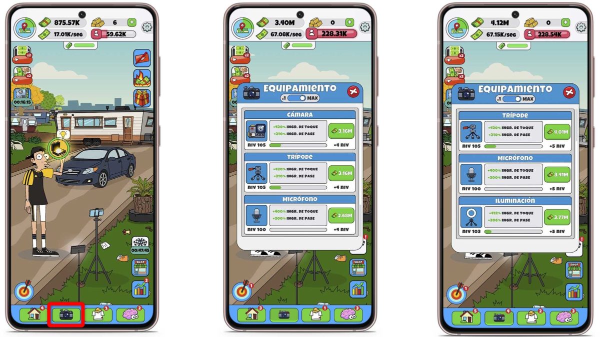 Los 7 mejores trucos para triunfar en el juego de moda 'Lamar: Vlogger ocioso' 3 Los 7 mejores trucos para triunfar en el juego de moda 'Lamar: Vlogger ocioso' - Invierte en el mejor equipo