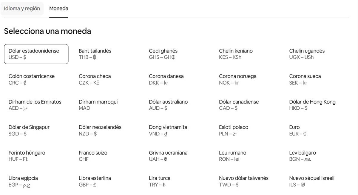 monedas airbnb