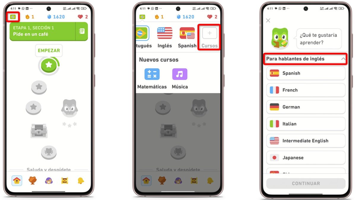 Estos son los pasos para cambiar de idioma nativo en la app Duolingo