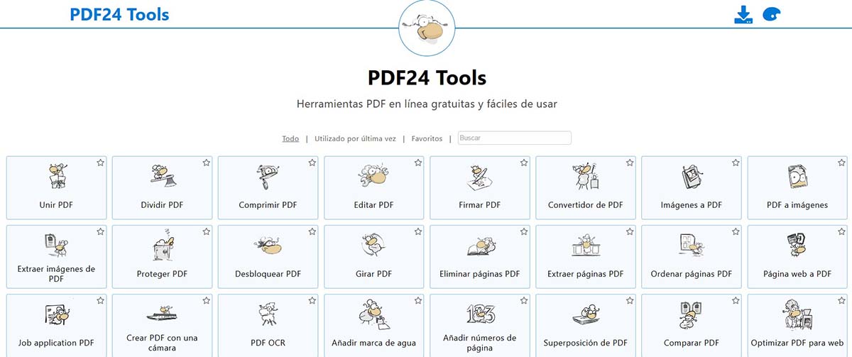Alternativas gratis a ILovePDF para editar, crear y firmar archivos PDF 2 pdf24 tools
